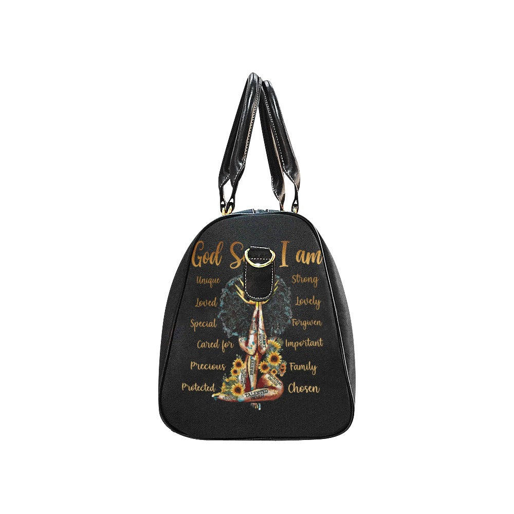 God Says I am (black) Travel Bag